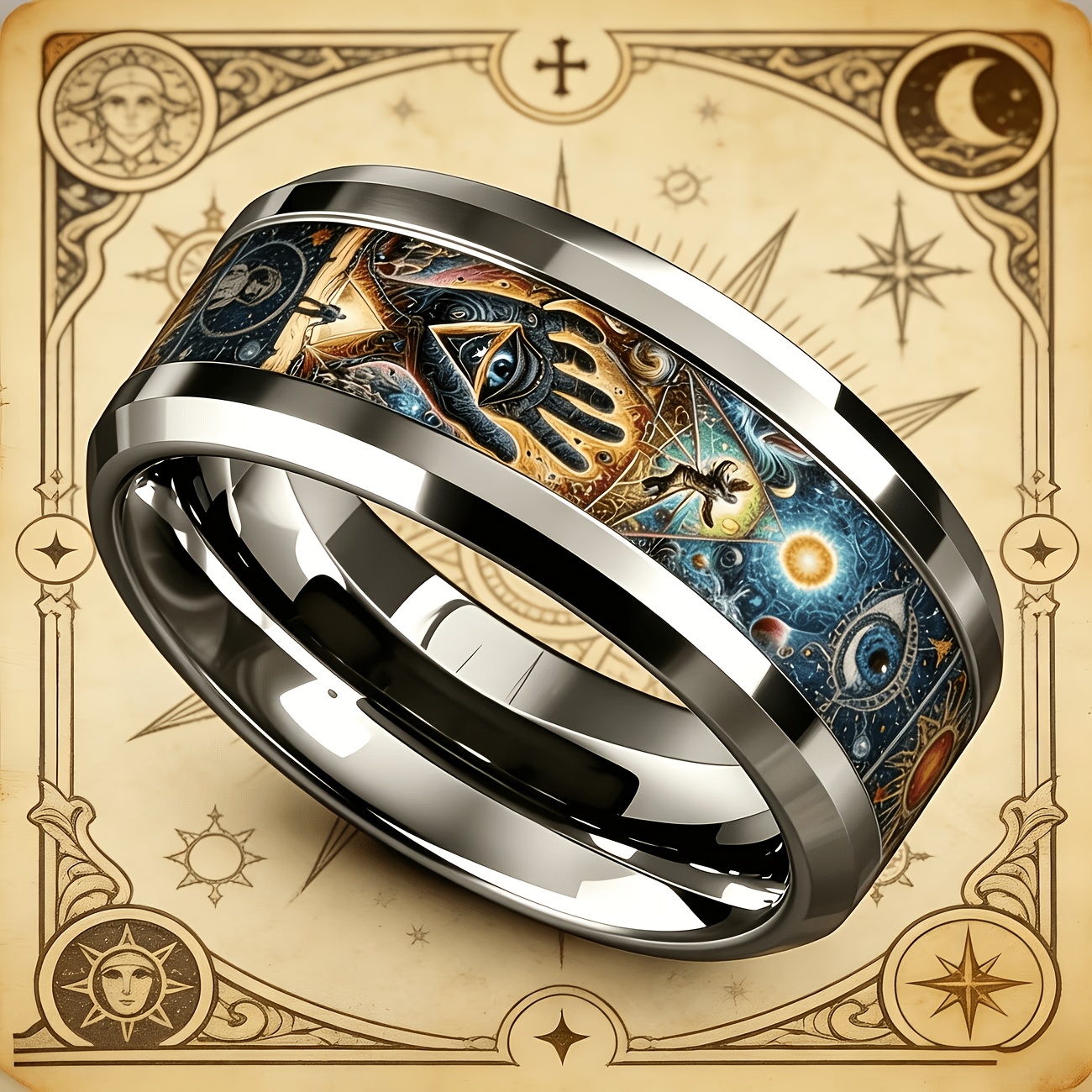 Men's Retro Stainless Steel Ring, Personalized Gift