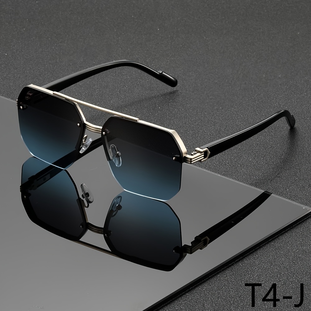 Image of 1/ Men's And Women' Bridge Metal Frame Square Fashionable Trendy Fashion Glasses, For Graduation Season, Back-to-, Daily Casual Wear, Gatherings, Street Photography, Shopping, Glasses, Christmas