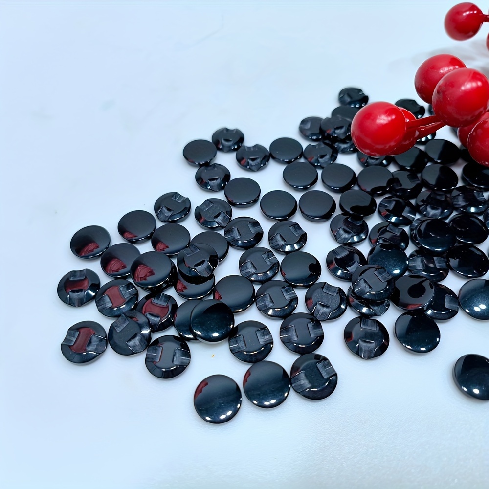 50 Black Resin Buttons Measuring 1.2 Cm For Sewing Projects