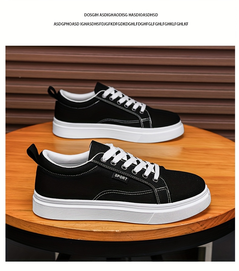 Baskets en Toile Homme Style Skateboard Chaussures en toile pour hommes, chaussures décontractées pour étudiants, chaussures de skateboard tendance, baskets athlétiques polyvalentes
