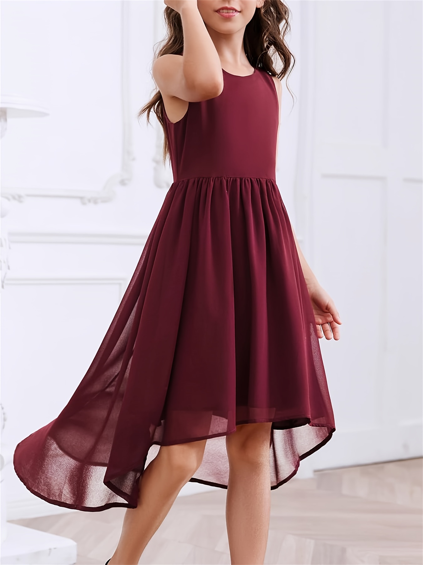 Knee Length Cute Wedding Dresses For Kids Girls Semi Formal