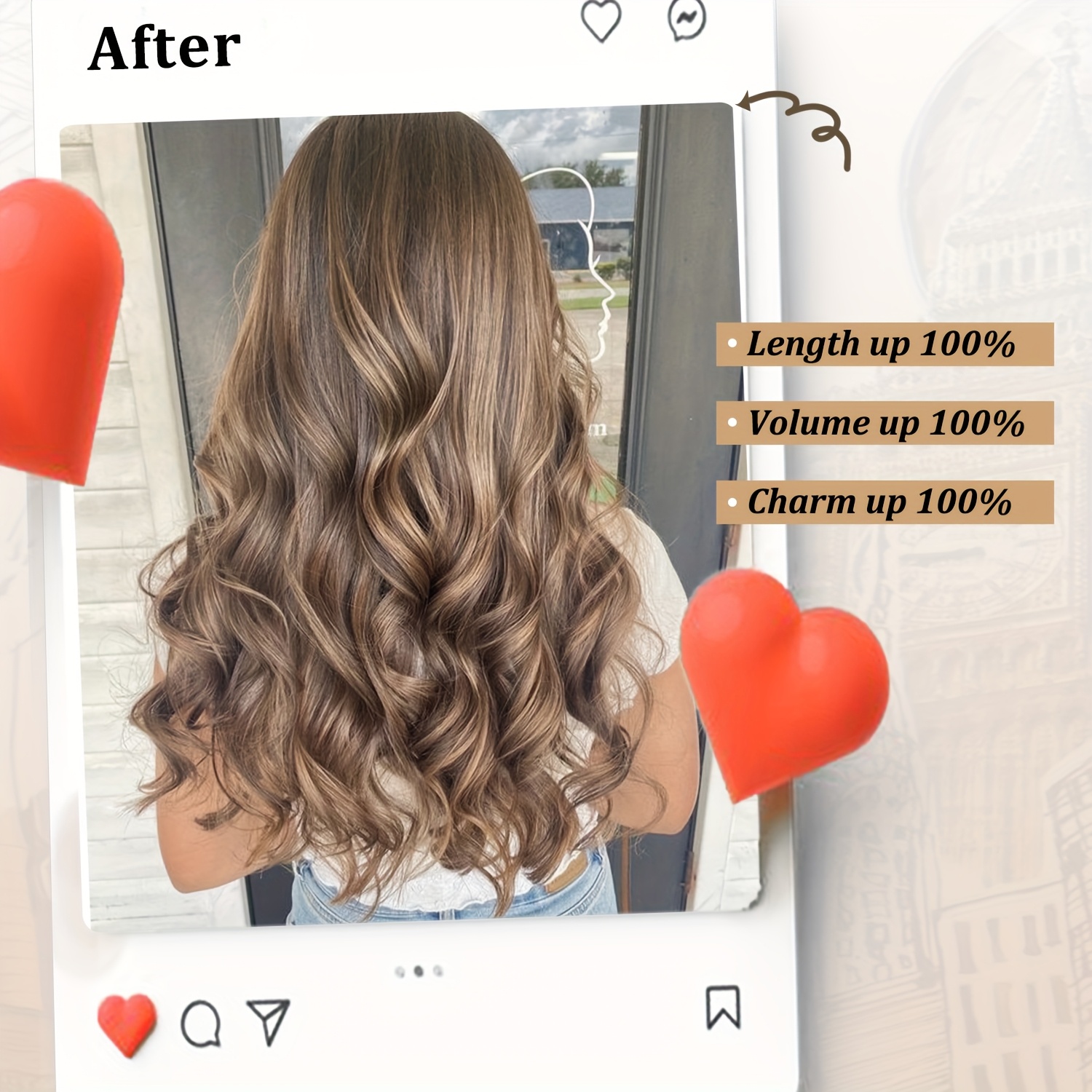 wig clip in hair extensions for women 16 clip curly hair extensions 7 sets of extensions 24inch   wig for everyday parties   and elegant   wig pieces halloween details 0