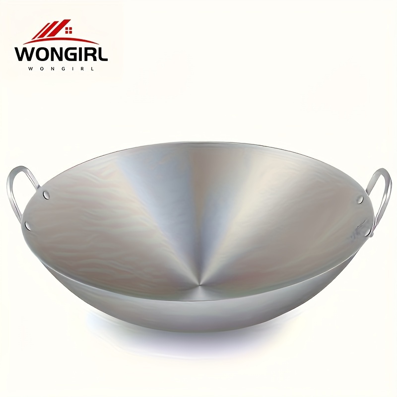 

Wok en Inoxydable WONGIRL - , Antiadhésif & , Poêle de Planchers à Gaz et Induction - Gadget de