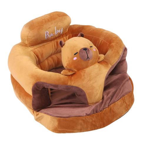 plush baby support seat animal shaped infant sitting chair with backrest and armrest soft filled baby sofa seat for learning to sit toddler floor cushion chair