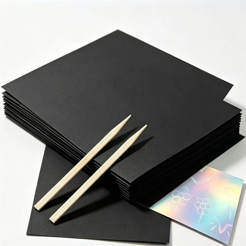 Art Scratch Drawing Set with Bamboo Styluses