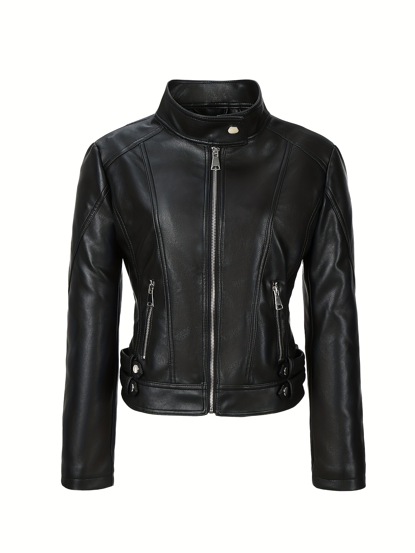 Oversized Leather Jacket Women Petite Oversized Faux Leather Moto