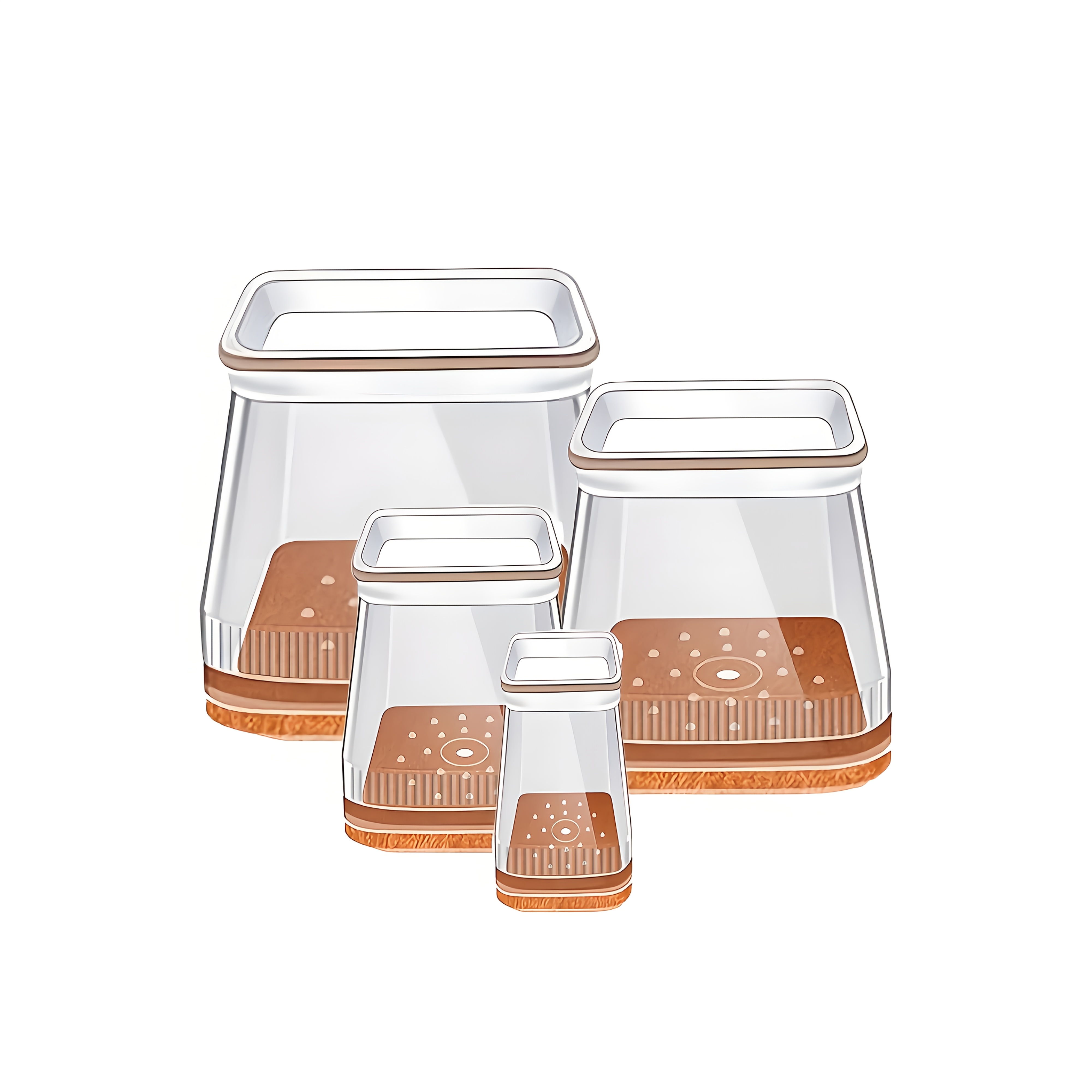 TEMU 24 Pezzi Protezioni per Gambe Sedie Quadrate di Medie Dimensioni, Adatte per Case, Appartamenti, , Cucine. Copri Gambe Sedie in Gomma, Gambe