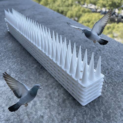 item picture bird repellent spikes outdoor pigeon repellent spikes bird rent spikes spikes to raccoons and squirrels plastic bird repellent spikes suitable for patios roofs fences and windows where birds nest white