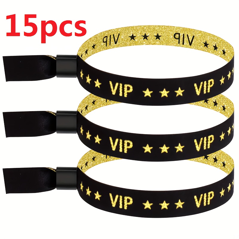TEMU 15pcs Vip Bows & Ribbons Wristbands, Party Wristbands, Fabric Wristbands For Weddings, Party Events, Concerts, Trade Shows, Holiday Supplies,