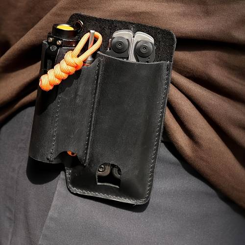 tool not included multitool sheath with belt clip multitool holster for belt edc belt organizer fits multitool flashlight pen multitool pouch multitool holder darkbrown