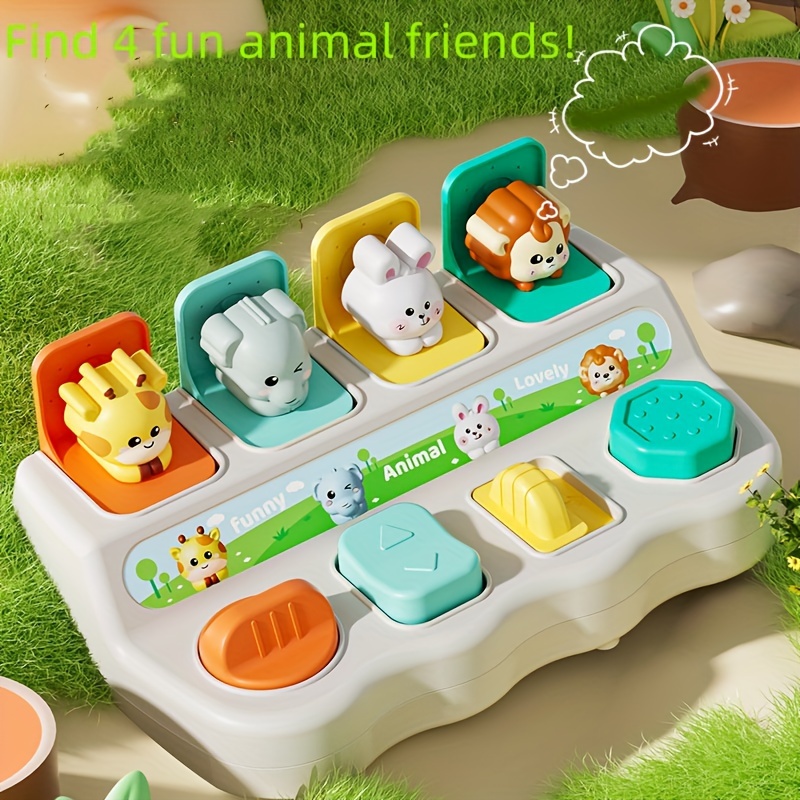 Pop-Up Pals Renk Sıralama Oyuncağı Gençler İçin - Düğmelerle Eğitici Neden-Netice Öğrenme, 18 Ay ve Üzeri Gençler İçin İdeal