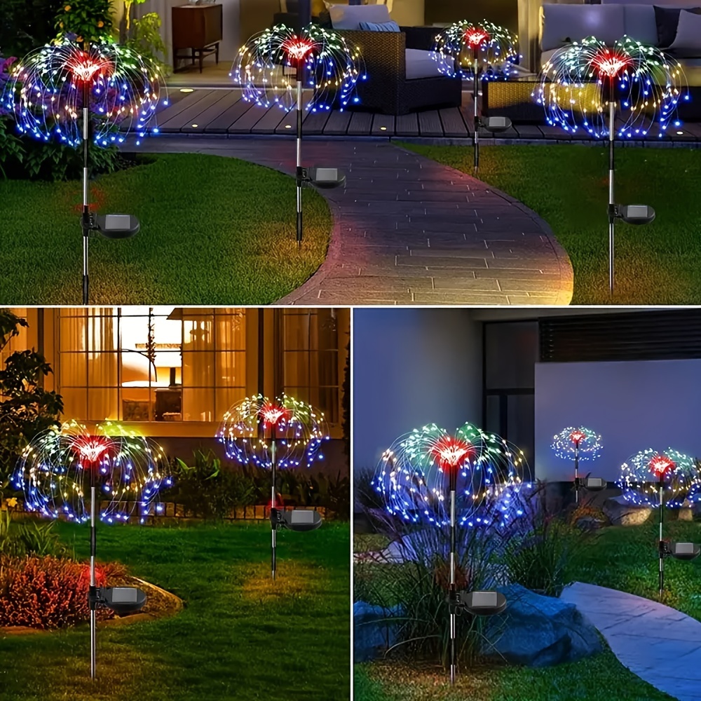 Solar Fireworks Lights Upgraded 60/150/240led 8 Lighting - Temu