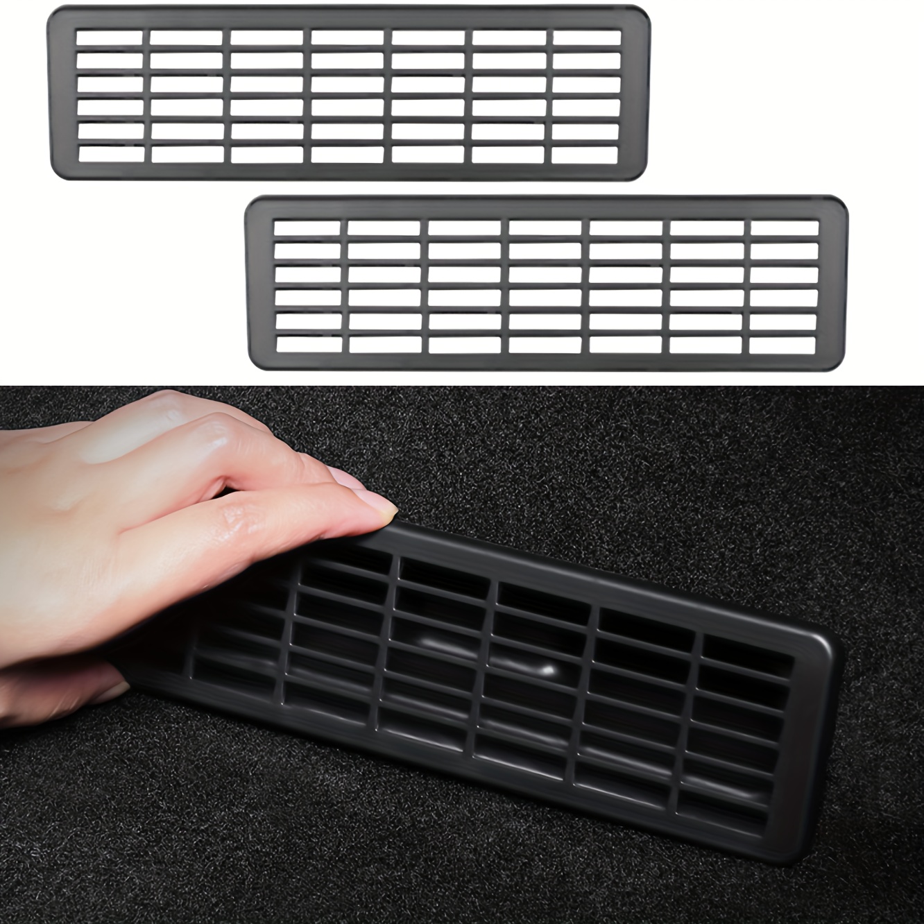 Image of 2pcs 2025 For Backseat Floor Air Vent Cover, Air Flow Vent Grille Protection Rear Under Seat Air Condition Outlet Grille Protector For New For For Accessories