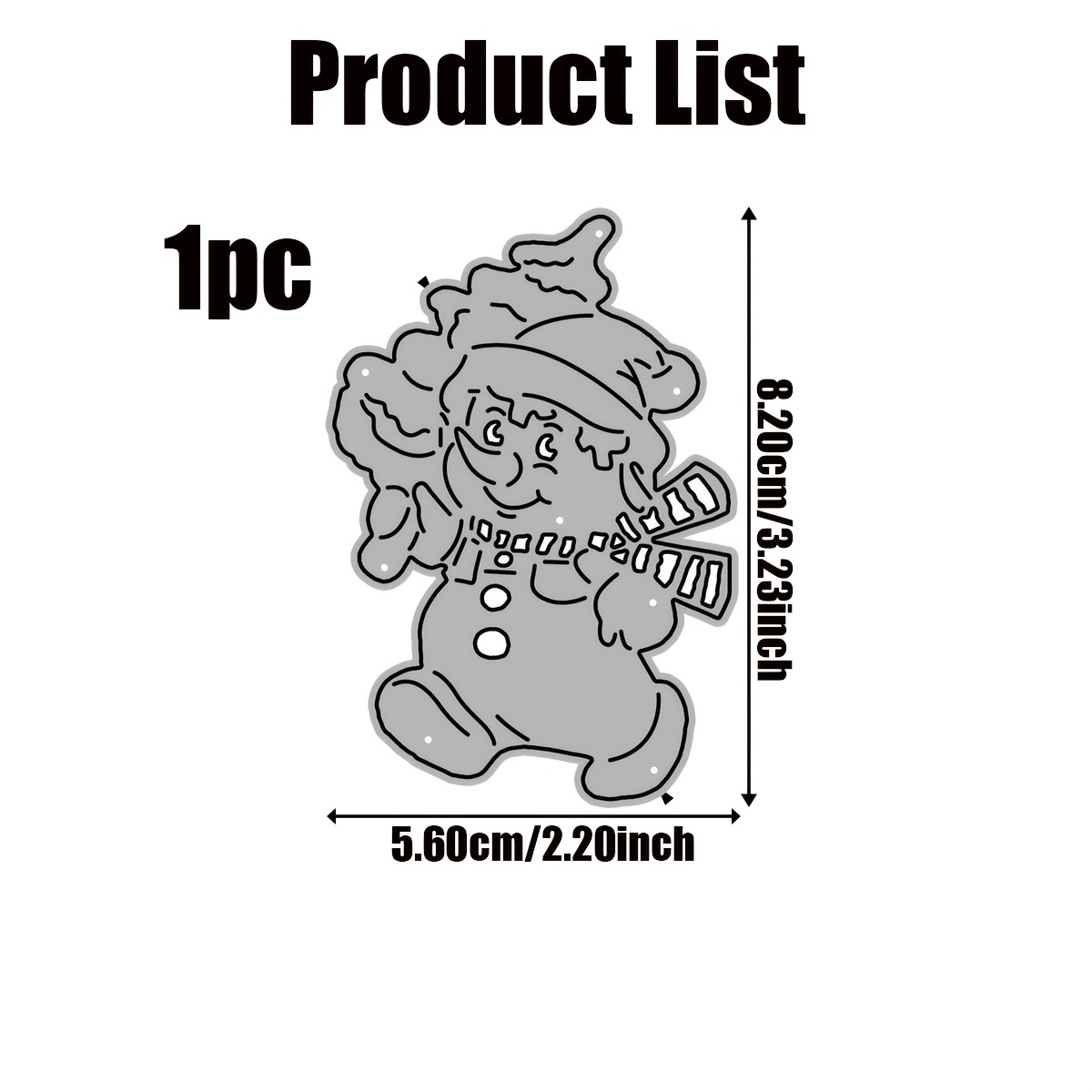 TEMU 1pc Pack Metal Cutting Die Christmas Snowman Holding A Pine Tree— Scrapbooking, Photo Albums, Greeting Cards, Holiday Crafts, And Home Decor