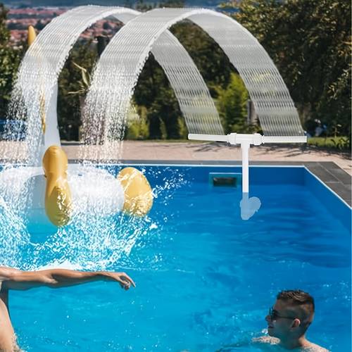 commercial grade pool water feature high pressure dual nozzle fountain with adjustable spray uv resistant plastic construction for use suitable for pools gardens durable and weather resistant fountain