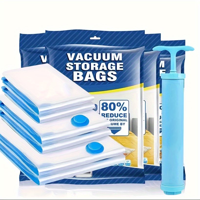 

20pcs Vacuum Compression Storage Bag, Sealed Packing Storage Container For Clothes, Blankets, Shirts, Household Space Saving Organizer For Dorm, Closet, Wardrobe, Bedroom, Travel Must Have