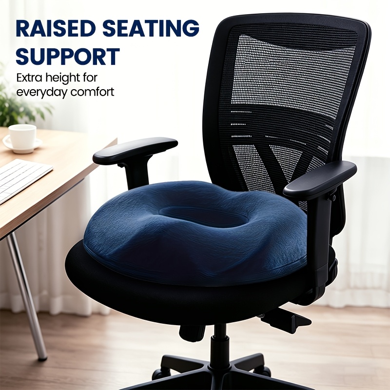 TEMU Memory Foam Cushion, Ergonomic Seat Pad With Center Notch, Outdoor Seat Cushion, Car Seat Cushion, Office Chair Seat Cushion, Office Decor And