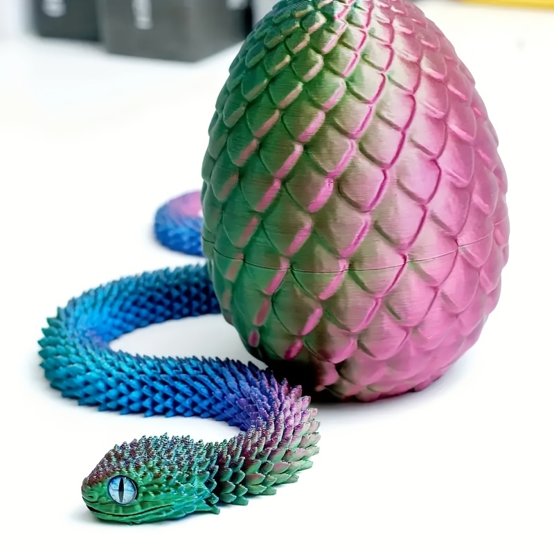 

19-inch 3d Printed Snake & Egg Statue With Flexible - Ideal For Desk Decor, Car Accessories & Unique Gifts For Christmas, Halloween, Birthdays, Valentine's Day & More, New Year, Creative