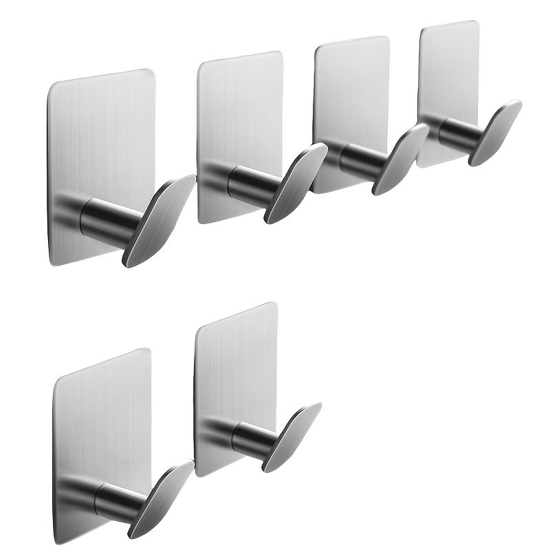 Stainless Steel No-Drill Bathroom Towel Holder Contemporary  Wall-Mounted Towel Rack with Curved Spherical Hooks for Towels,  Robes, Coats,