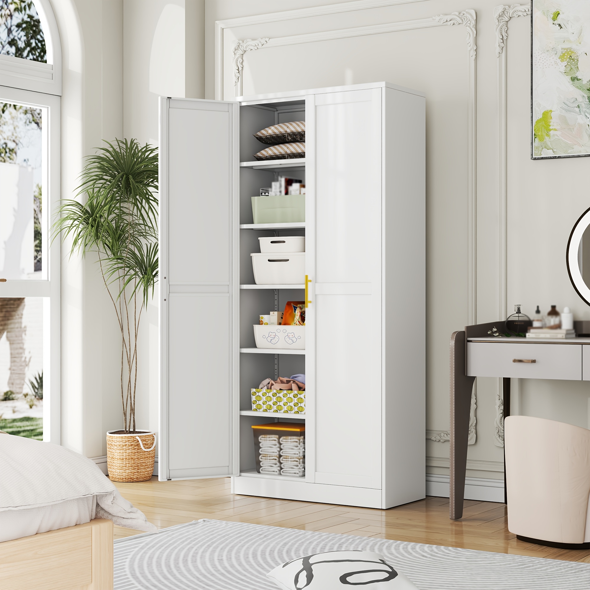 TEMU 75.2" Metal Storage Pantry Cabinet With