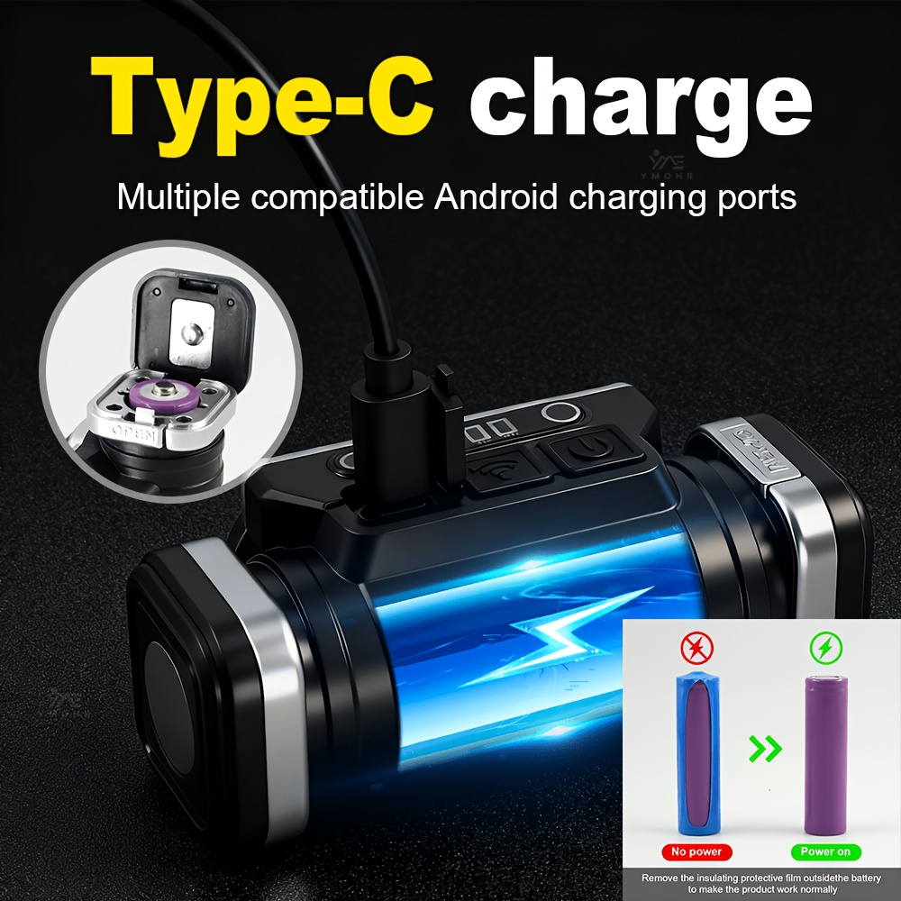 2pcs Super Rechargeable LED Headlights with 6 Lighting Modes