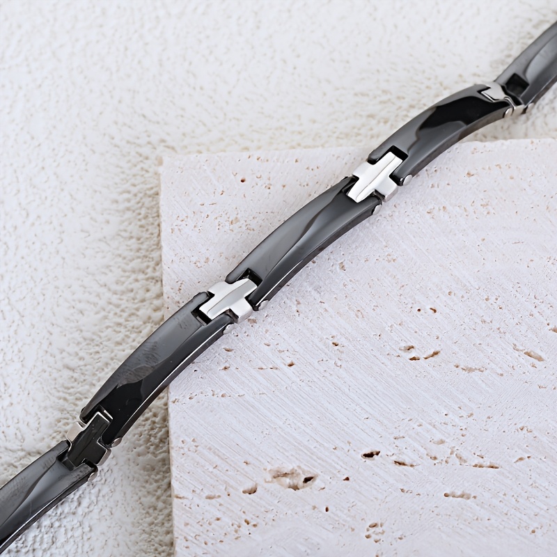 Ceramic Cross Bracelet December Birthstone