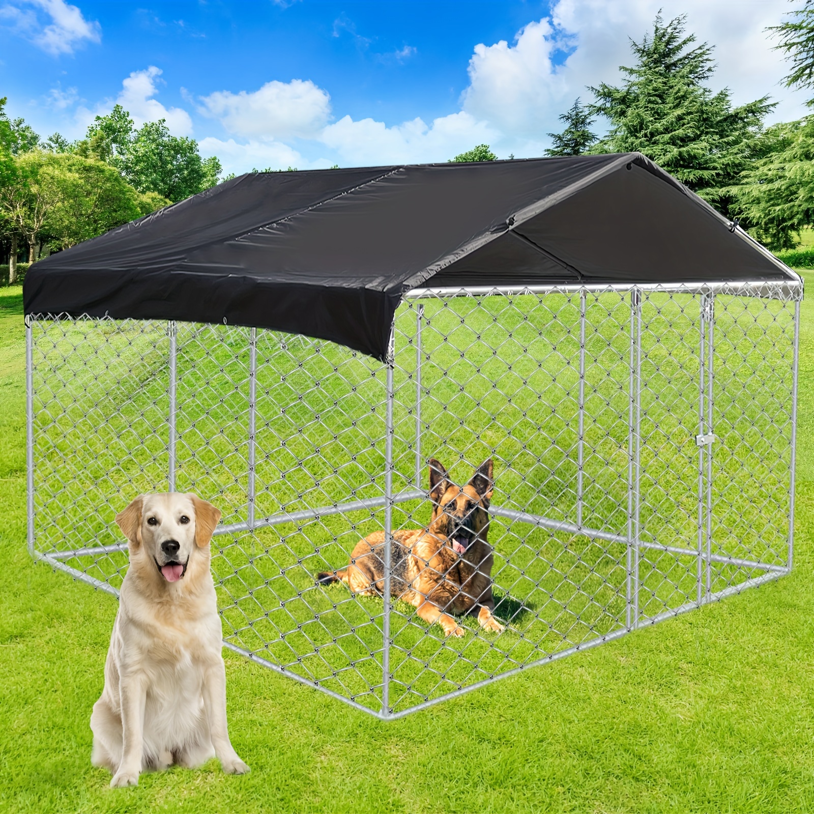 Outdoor Dog Kennel Fence Cage Pet Temu