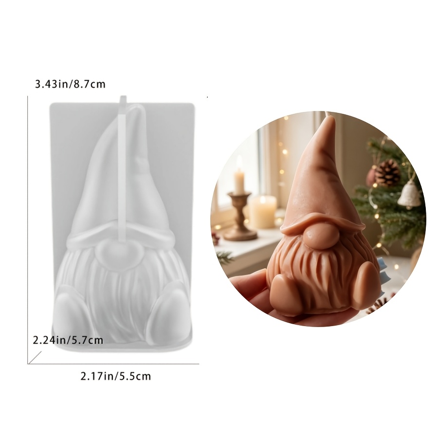 TEMU Clay Mold, Silicone Mold For Sitting Dwarf Figurine, Christmas Faceless Santa Claus Aromatherapy Candle Mold, Very Suitable For Holiday