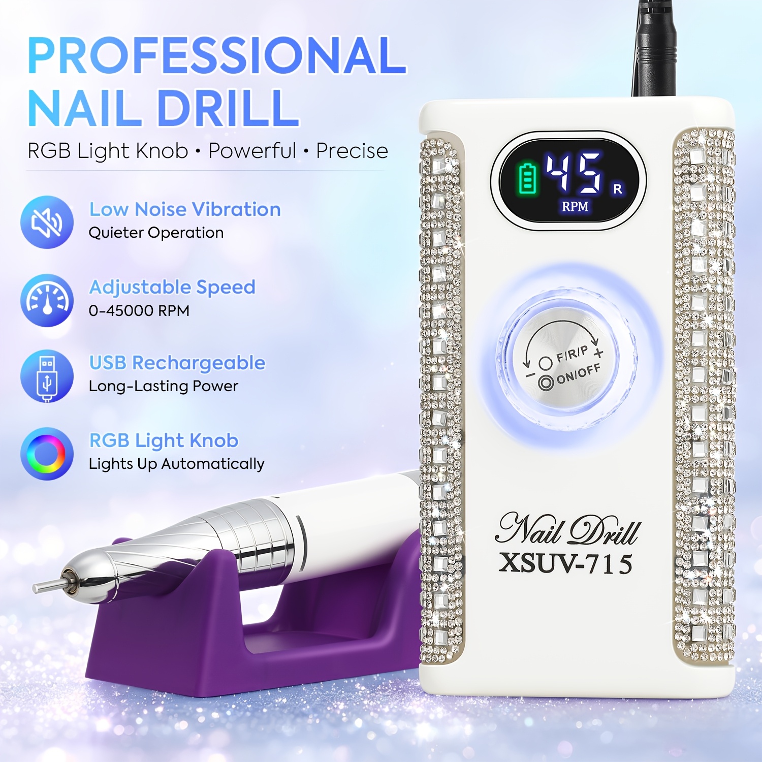 Professional Electric Nail Drill Machine with LCD Display