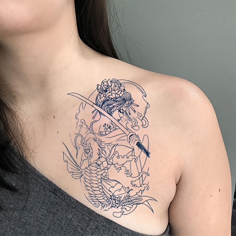 男性と女性の腕 胸 腹部 背中に適したペイントデザインの組み合わせ  