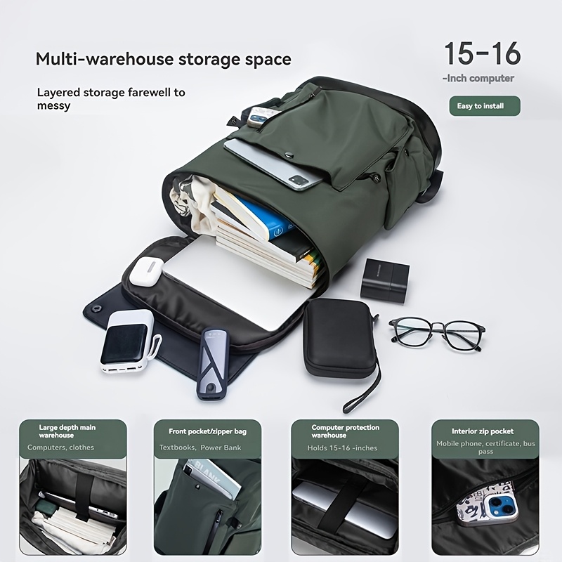 Stylish Casual Backpack for High School Students, Flip-Top Design