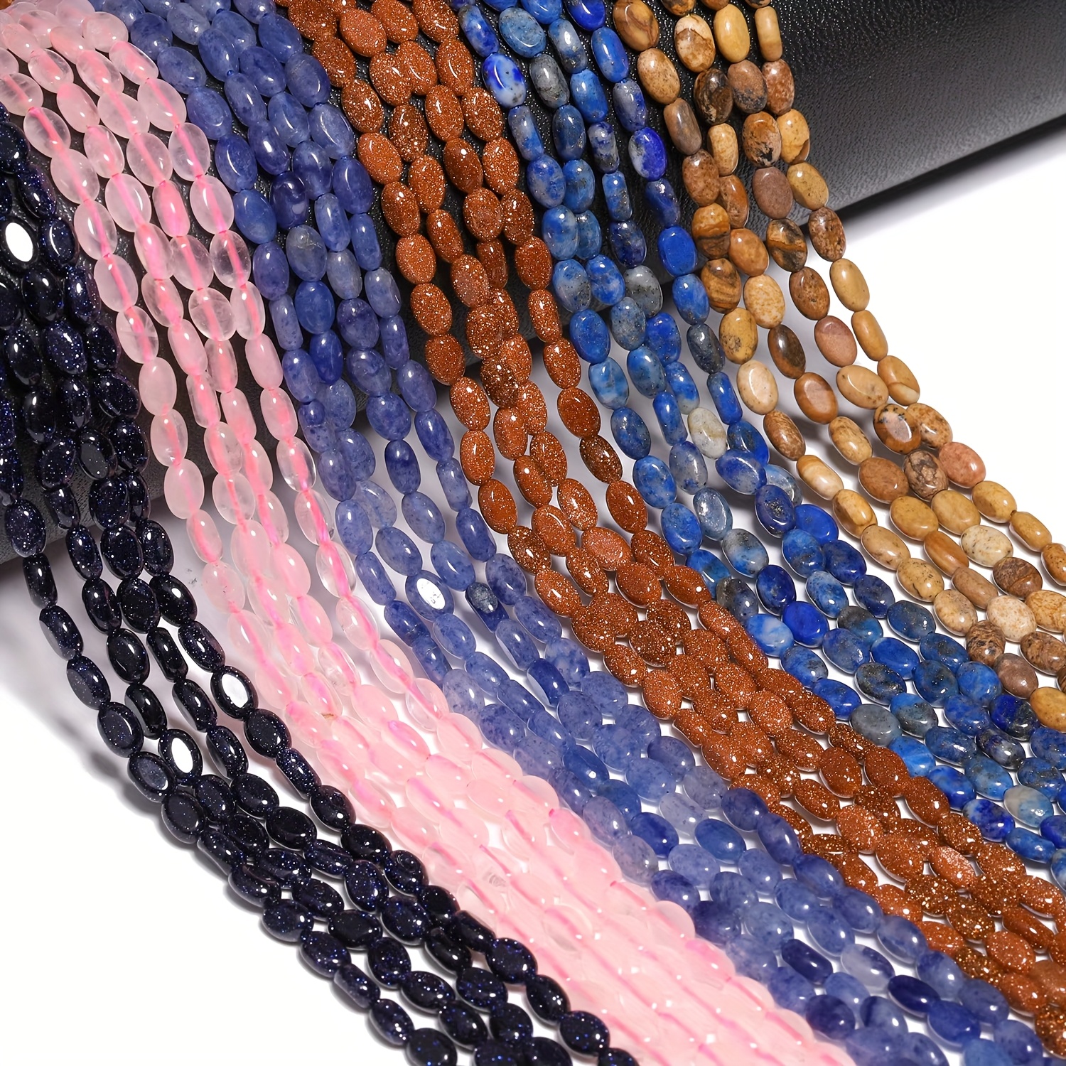 Natural Oval Stone Spacer Beads for DIY Jewelry Making