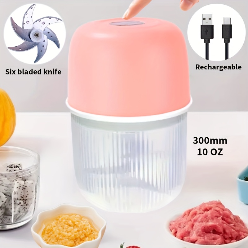 electric garlic crusher food chopper usb rechargeable garlic crusher electric vegetable chopper electric grinder 6 blade knife for fast   suitable for   vegetables garlic ginger chili etc Product details 0