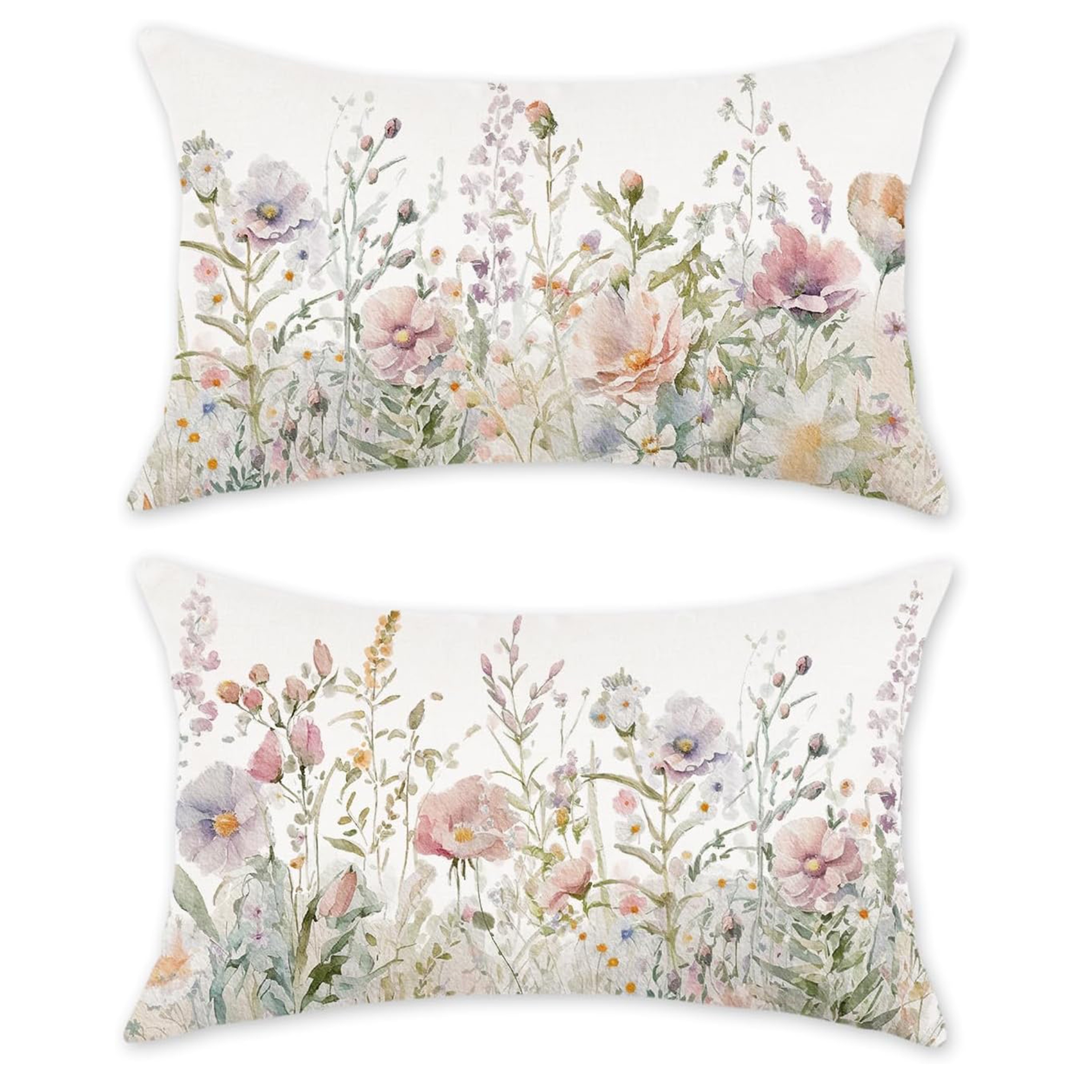 

2pcs, Floral Throw Pillow Covers Flower Lumbar Cushion Cases For Couch Sofa Home Decorations(single Side, No Pillow )