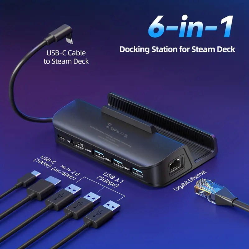 6 in 1 Docking Station Steam Deck Steam Deck Dock - Temu