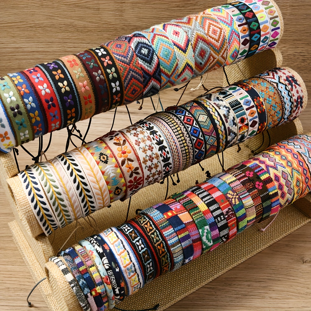12/24/36pcs Set Bohemian Colored Hand Rope Random Styles