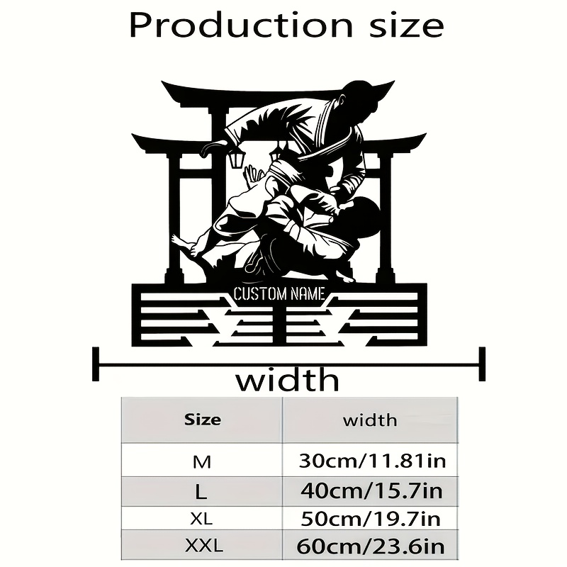 TEMU A Customizable Judo Metal Medal Rack - A Black And Golden Wall Decoration Featuring A Personalized Name, Stylish Martial Arts Award Display,