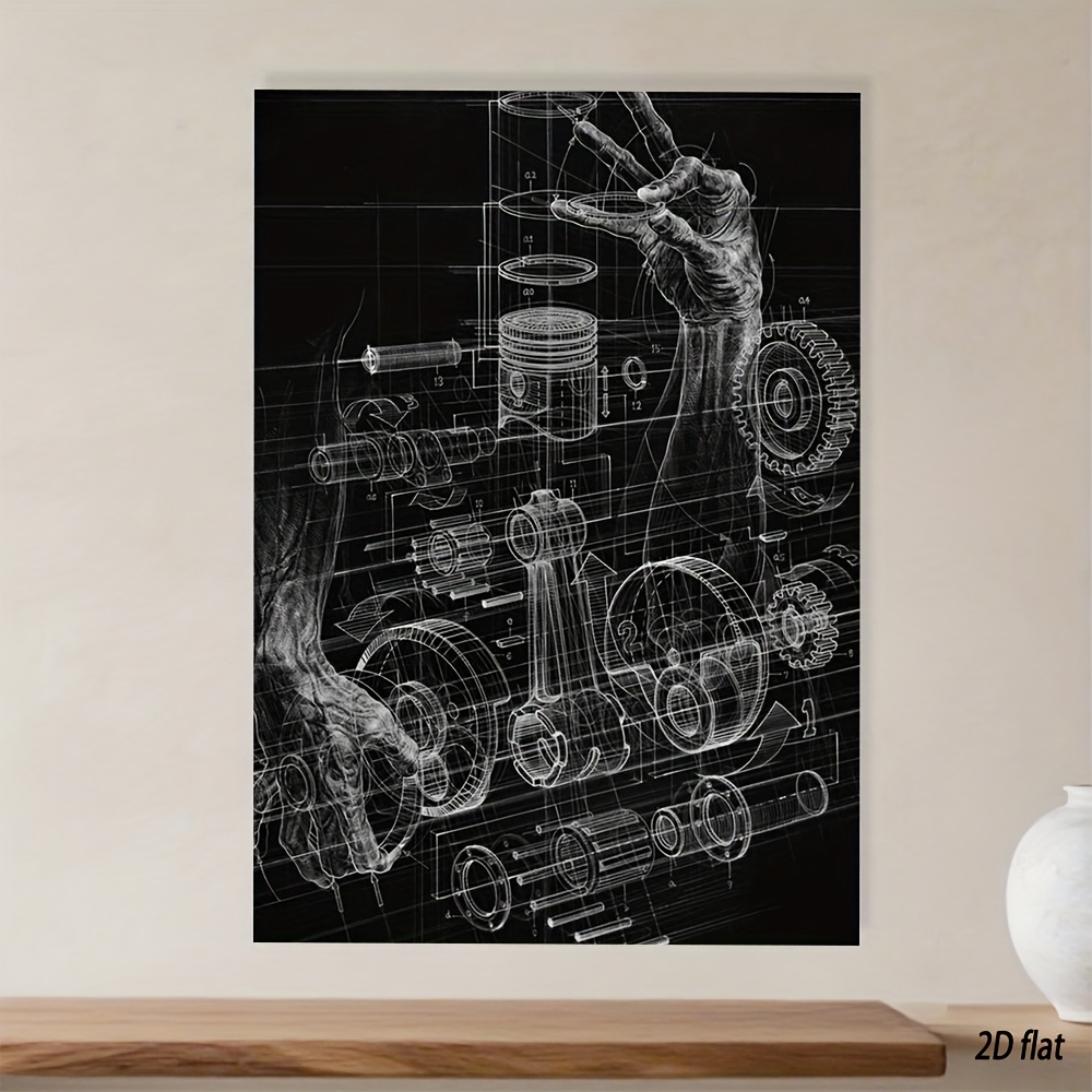 E-shop 2D Flach, 1 Stück - Rahmenloser 2D Druck Leinwand Gemälde Motoren Wandkunst Ästhetisch Modern Ideales Geschenk für Büro Café Zuhause Wohnzimmer
