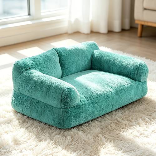 comfortable plush pet sofa bed for small pets suitable for cats and dogs washable non slip removable polyester fiber filling fluffy with soft cushions spring autumn and winter