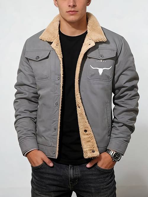 2026 mens outdoor casual autumn winter thickened warm workwear style jacket simple outfit comfortable lined mens jacket for autumn winter