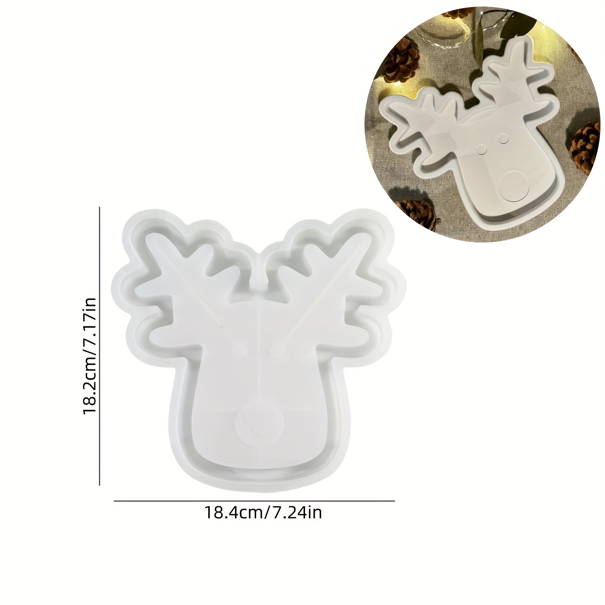 E-shop Große Elch-Schale Harz-Silikonform Hirsch-Bechermatte Ton-Beton-Form für DIY Weihnachts-Schmuckschalenform handgemachte