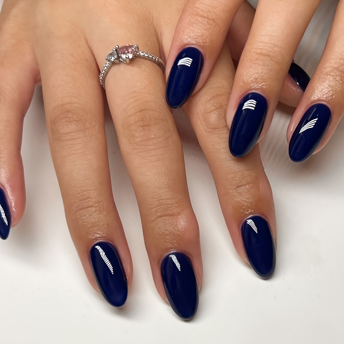 28pcs Almond-shaped Press-on Nails - Easy Full Coverage Nail Tips - Easy To And Reusable - Suitable For Women And For Daily, Holiday, And Party Occasions - Includes Gel Glue And Nail File