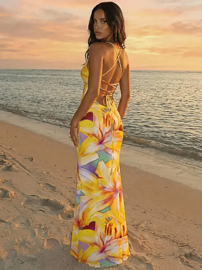 yellow bandage dress backless MIDORI MINI BANDAGE DRESS