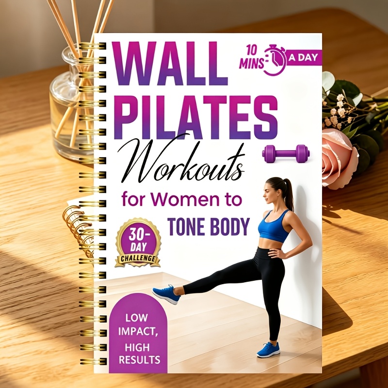 Wall Pula Ženski 30-dnevni načrt vadbe za krepitev mišic jedra - vezan fitnes program, primeren za pilates, domačo telovadnico, A5 mapa s