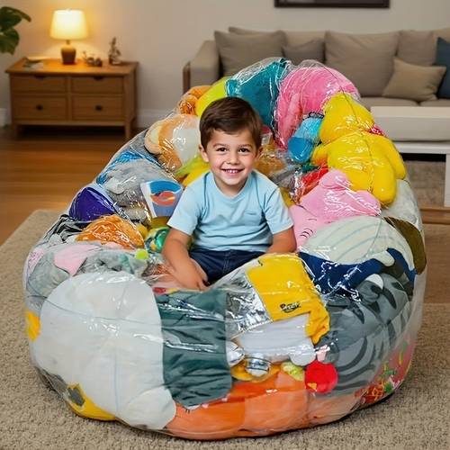 transparent sofa filled doll zipper transparent sofa doll storage sofa cover