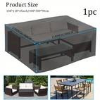1pc waterproof outdoor patio furniture cover 158x118x35in tear resistant fabric with drawstring closure uv fade resistant protection for patio set tables and chairs black