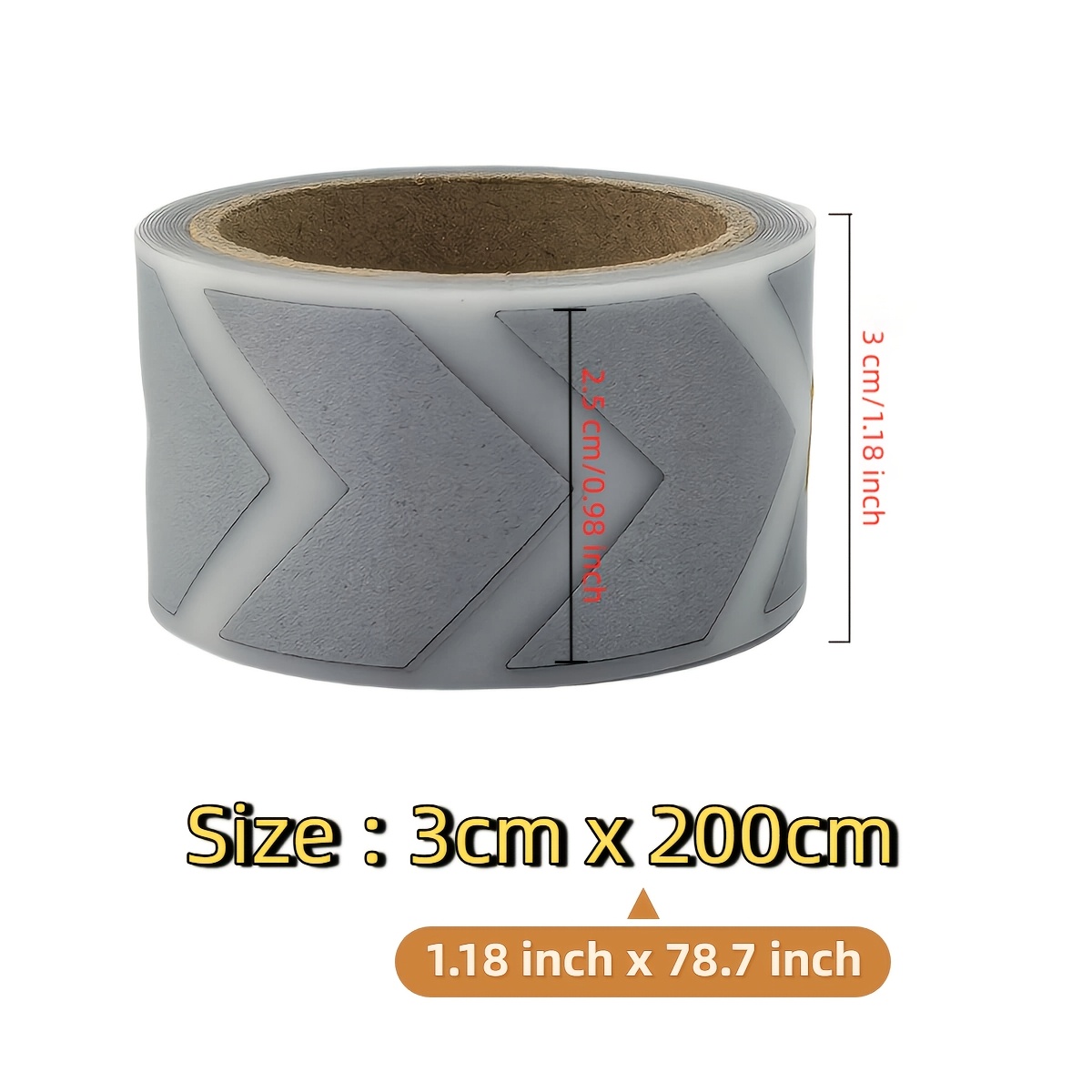 TEMU 3cm X 200cm Vinyl Material Reflective Heat Transfer Film, High-temperature Press Reflective Sticker, Iron-on For Decoration On Clothing, Bags,