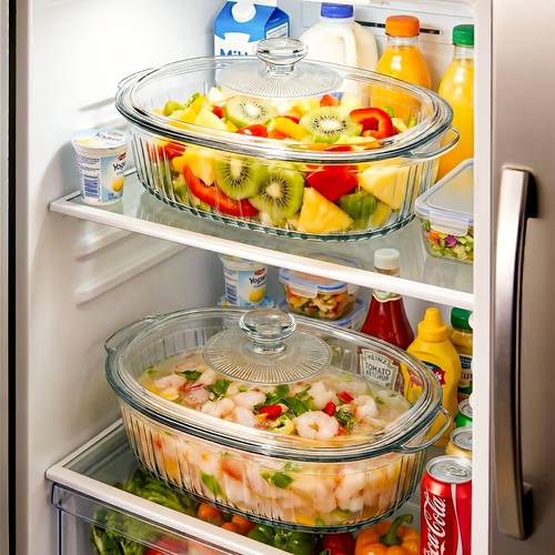 60oz elegant glass cookware set lidded oval roaster transparent suitable for baking cooking microwave oven safe ideal for desserts chicken pasta and holiday meals perfect gift for chefs