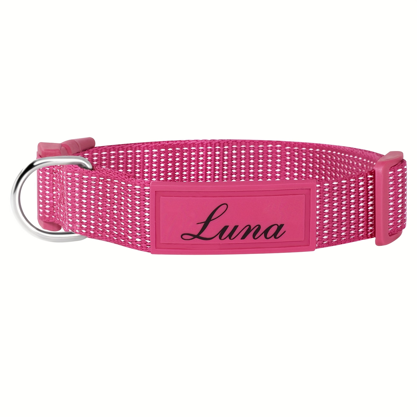 TEMU (customized) Reflective Dog Collar Uv Print And Phone Number Customized Personalized Nylon Reflective Dog Collar Xs