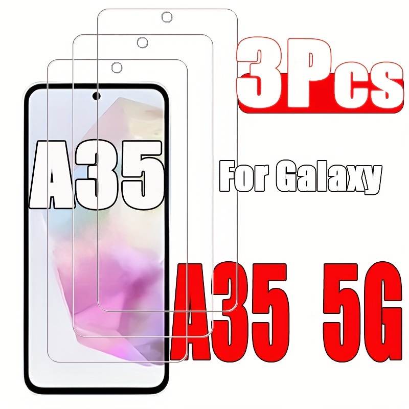 

3pcs -clear Tempered For A35 5g - - Clarity, -, -free Installation, And Oleophobic - Fit And To